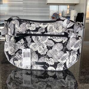 Vera Bradley Crossbody Bedford Blooms Floral Black and White Women's Bag